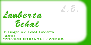 lamberta behal business card